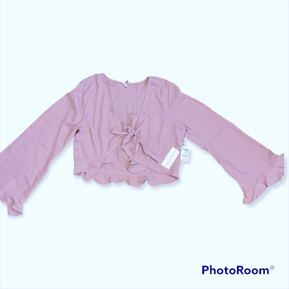Lilacs ruffle crop top